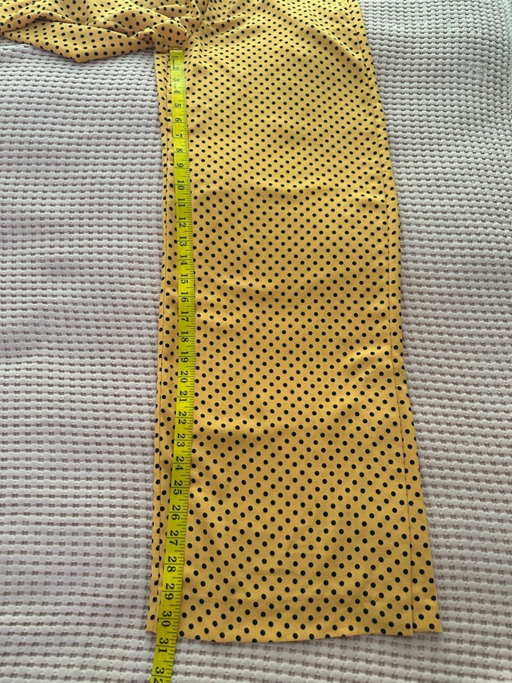 Zara TRF Mustard Yellow Polka Dot Wide Leg High Waist Pants - Picture 8 of 9